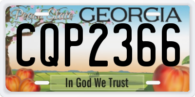 GA license plate CQP2366