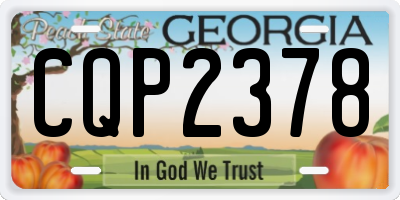 GA license plate CQP2378