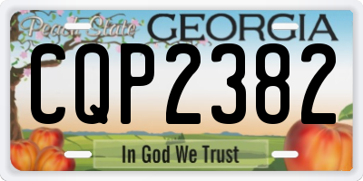 GA license plate CQP2382