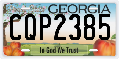GA license plate CQP2385