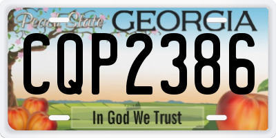 GA license plate CQP2386