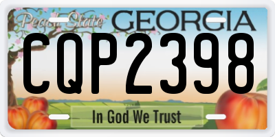 GA license plate CQP2398