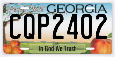 GA license plate CQP2402