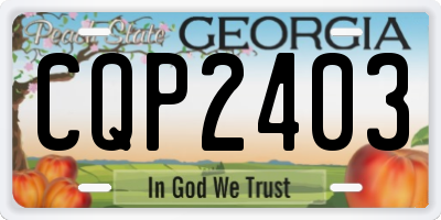 GA license plate CQP2403