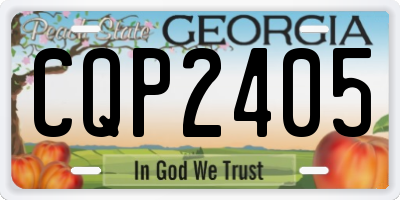 GA license plate CQP2405