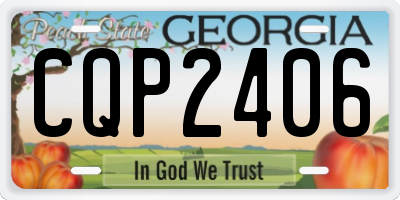 GA license plate CQP2406