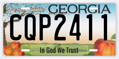 GA license plate CQP2411
