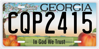 GA license plate CQP2415
