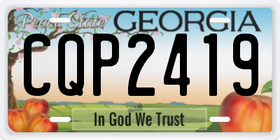 GA license plate CQP2419