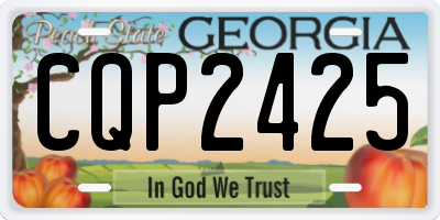 GA license plate CQP2425