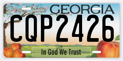 GA license plate CQP2426
