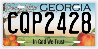 GA license plate CQP2428