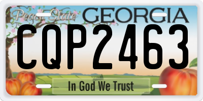 GA license plate CQP2463