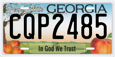 GA license plate CQP2485