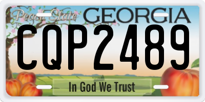 GA license plate CQP2489