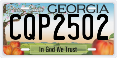 GA license plate CQP2502