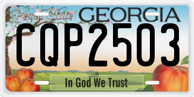 GA license plate CQP2503