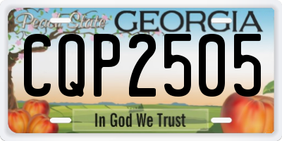 GA license plate CQP2505