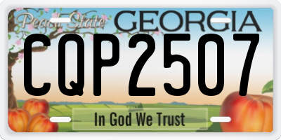 GA license plate CQP2507