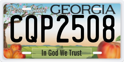 GA license plate CQP2508