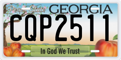 GA license plate CQP2511