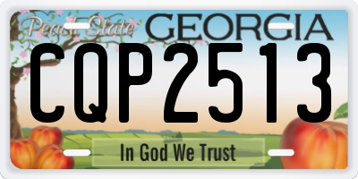 GA license plate CQP2513