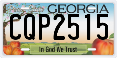 GA license plate CQP2515