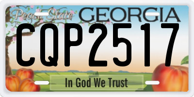 GA license plate CQP2517