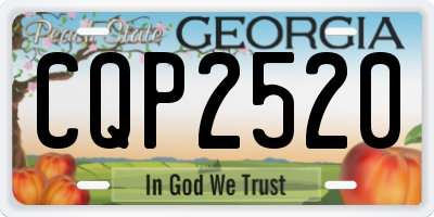 GA license plate CQP2520