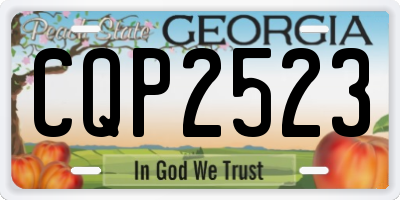 GA license plate CQP2523