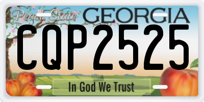 GA license plate CQP2525