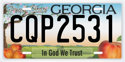 GA license plate CQP2531