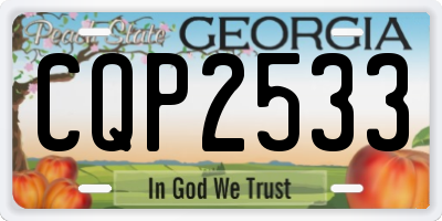 GA license plate CQP2533