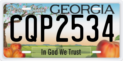 GA license plate CQP2534