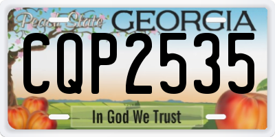 GA license plate CQP2535
