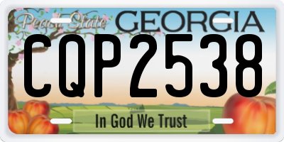 GA license plate CQP2538