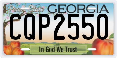 GA license plate CQP2550
