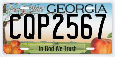 GA license plate CQP2567
