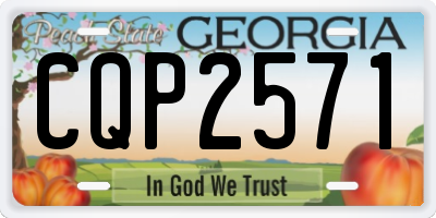 GA license plate CQP2571