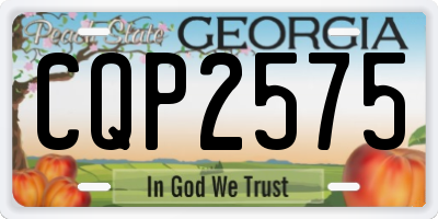 GA license plate CQP2575