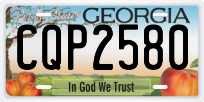 GA license plate CQP2580