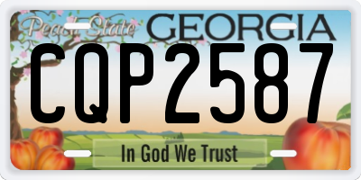 GA license plate CQP2587