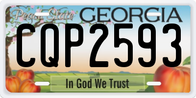 GA license plate CQP2593