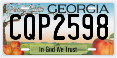 GA license plate CQP2598