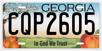 GA license plate CQP2605