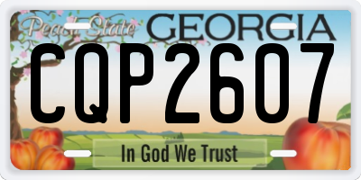 GA license plate CQP2607