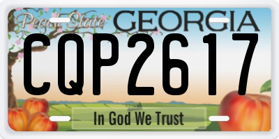 GA license plate CQP2617