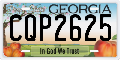GA license plate CQP2625