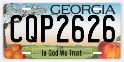 GA license plate CQP2626