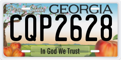 GA license plate CQP2628